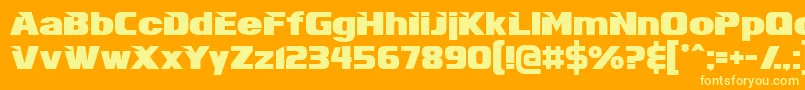 InfiniteJusticeStraight Font – Yellow Fonts on Orange Background