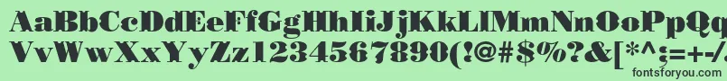 フォントBorjomidecorcc – 緑の背景に黒い文字