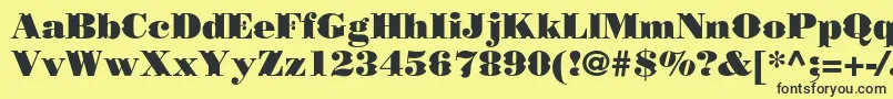 フォントBorjomidecorcc – 黒い文字の黄色い背景