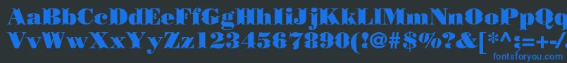 フォントBorjomidecorcc – 黒い背景に青い文字