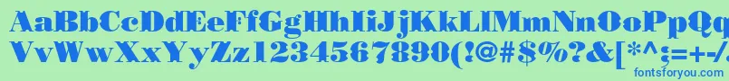 フォントBorjomidecorcc – 青い文字は緑の背景です。