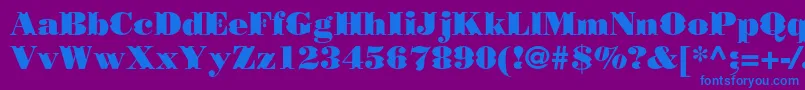 フォントBorjomidecorcc – 紫色の背景に青い文字