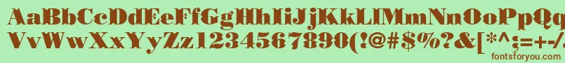 Czcionka Borjomidecorcc – brązowe czcionki na zielonym tle