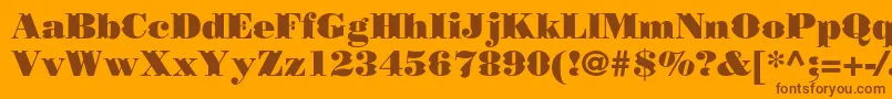 フォントBorjomidecorcc – オレンジの背景に茶色のフォント
