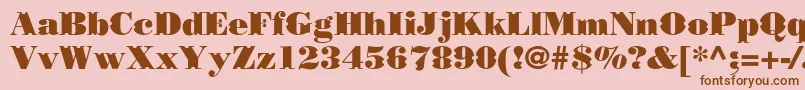 Czcionka Borjomidecorcc – brązowe czcionki na różowym tle