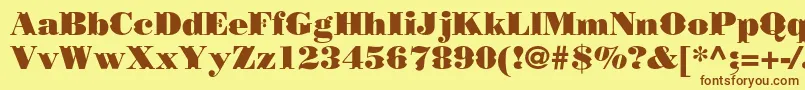Borjomidecorcc-fontti – ruskeat fontit keltaisella taustalla