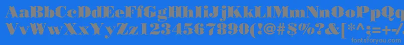 Czcionka Borjomidecorcc – szare czcionki na niebieskim tle