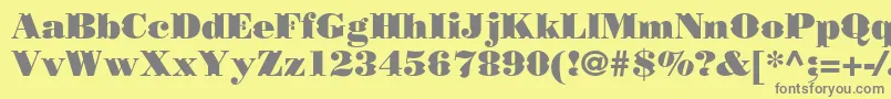 Borjomidecorcc-Schriftart – Graue Schriften auf gelbem Hintergrund