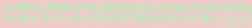 フォントBorjomidecorcc – ピンクの背景に緑の文字
