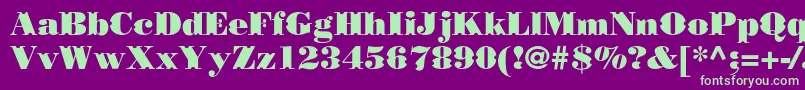 フォントBorjomidecorcc – 紫の背景に緑のフォント