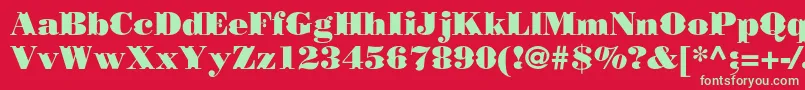 フォントBorjomidecorcc – 赤い背景に緑の文字