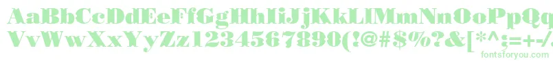 フォントBorjomidecorcc – 白い背景に緑のフォント