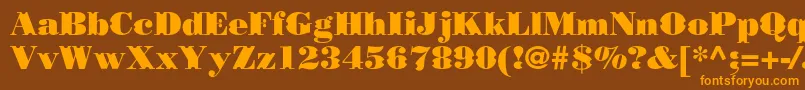 Borjomidecorcc-fontti – oranssit fontit ruskealla taustalla