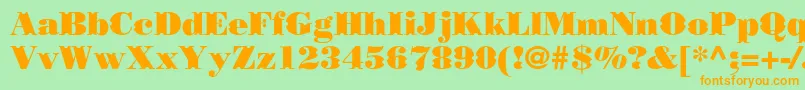 Borjomidecorcc-Schriftart – Orangefarbene Schriften auf grünem Hintergrund