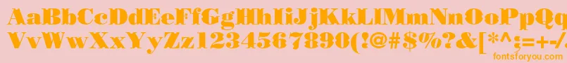 Czcionka Borjomidecorcc – pomarańczowe czcionki na różowym tle