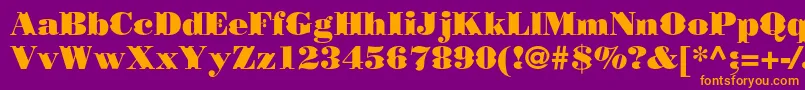 Borjomidecorcc-Schriftart – Orangefarbene Schriften auf violettem Hintergrund