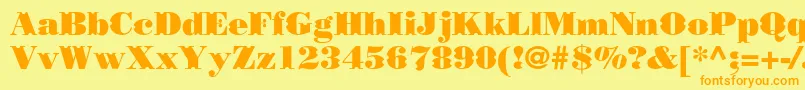Czcionka Borjomidecorcc – pomarańczowe czcionki na żółtym tle