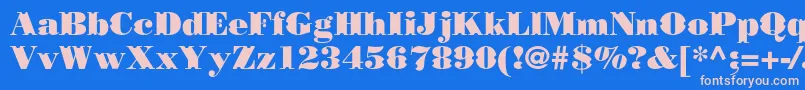 フォントBorjomidecorcc – ピンクの文字、青い背景