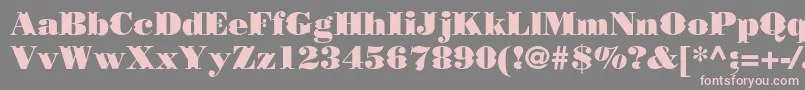 フォントBorjomidecorcc – 灰色の背景にピンクのフォント