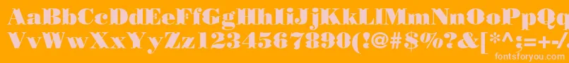 フォントBorjomidecorcc – オレンジの背景にピンクのフォント
