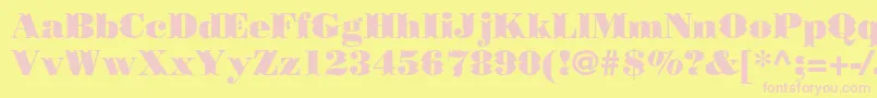 Borjomidecorcc-Schriftart – Rosa Schriften auf gelbem Hintergrund