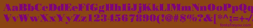 Czcionka Borjomidecorcc – fioletowe czcionki na brązowym tle