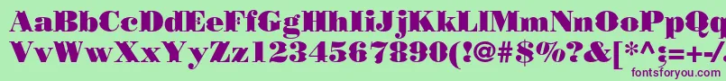 フォントBorjomidecorcc – 緑の背景に紫のフォント