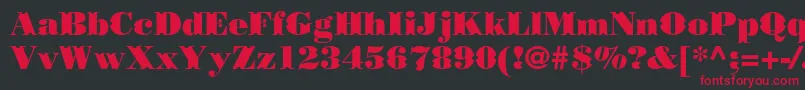 フォントBorjomidecorcc – 黒い背景に赤い文字
