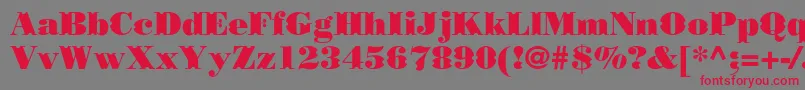 Borjomidecorcc-Schriftart – Rote Schriften auf grauem Hintergrund