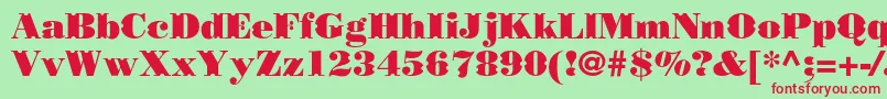Шрифт Borjomidecorcc – красные шрифты на зелёном фоне