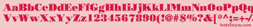 Czcionka Borjomidecorcc – czerwone czcionki na różowym tle