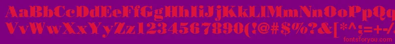 Borjomidecorcc-Schriftart – Rote Schriften auf violettem Hintergrund