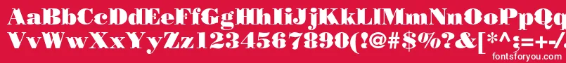 Borjomidecorcc-Schriftart – Weiße Schriften auf rotem Hintergrund