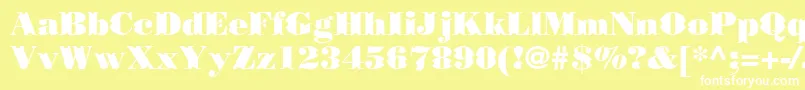 Borjomidecorcc-fontti – valkoiset fontit keltaisella taustalla