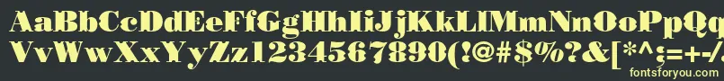 フォントBorjomidecorcc – 黒い背景に黄色の文字