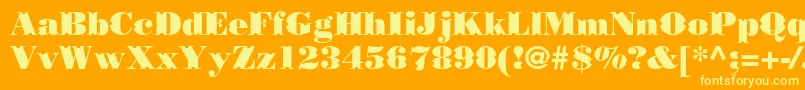 Czcionka Borjomidecorcc – żółte czcionki na pomarańczowym tle
