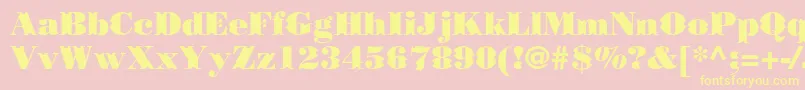 Borjomidecorcc-Schriftart – Gelbe Schriften auf rosa Hintergrund