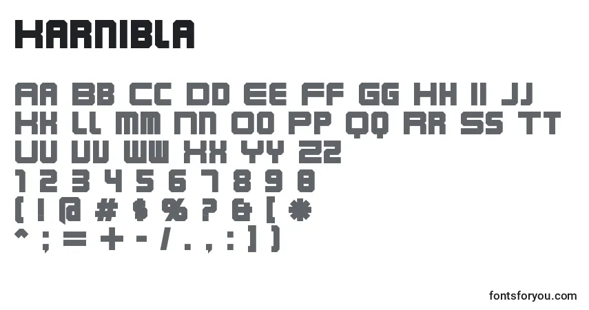 Police Karnibla - Alphabet, Chiffres, Caractères Spéciaux