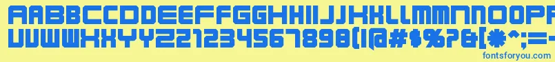 Karnibla Font – Blue Fonts on Yellow Background