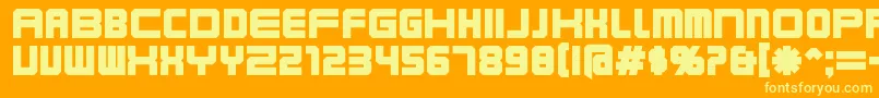 Karnibla Font – Yellow Fonts on Orange Background
