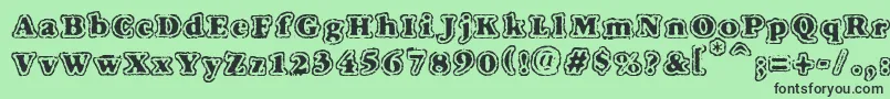 VtcFuzzypunkyslippersRegular Font – Black Fonts on Green Background