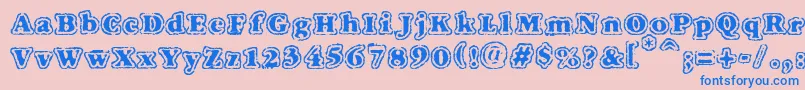 VtcFuzzypunkyslippersRegular Font – Blue Fonts on Pink Background