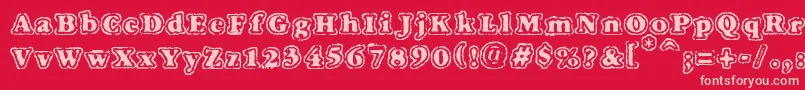VtcFuzzypunkyslippersRegular Font – Pink Fonts on Red Background
