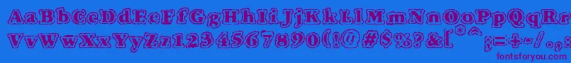 VtcFuzzypunkyslippersRegular Font – Purple Fonts on Blue Background