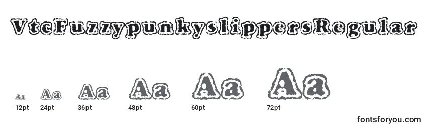 Размеры шрифта VtcFuzzypunkyslippersRegular