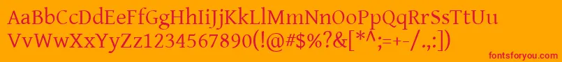 Genbasr-Schriftart – Rote Schriften auf orangefarbenem Hintergrund