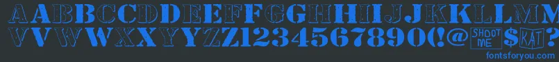 Bndyylwhs Font – Blue Fonts on Black Background