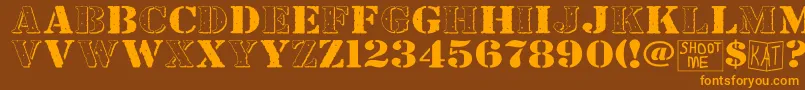 Bndyylwhs Font – Orange Fonts on Brown Background