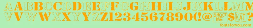 Bndyylwhs Font – Orange Fonts on Green Background