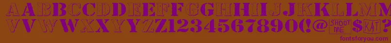 Bndyylwhs Font – Purple Fonts on Brown Background